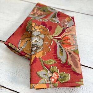 Pottery Barn Vanessa Floral Palampore STANDARD Pillow Shams Terracotta Red NWOT